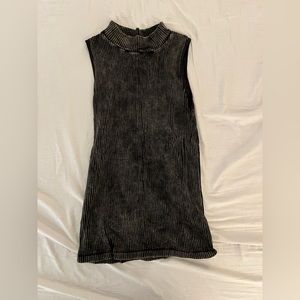 Free People Intimately Mock Neck Distressed Gray Ribbed Tank - M/L